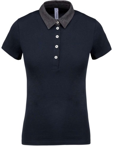 KAR-K261-LADIES' TWO-TONE JERSEY POLO SHIRT