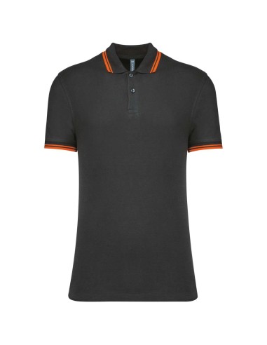 KAR-K272-MEN'S SHORT-SLEEVED POLOSHIRT WITH CONTRASTING PIPING