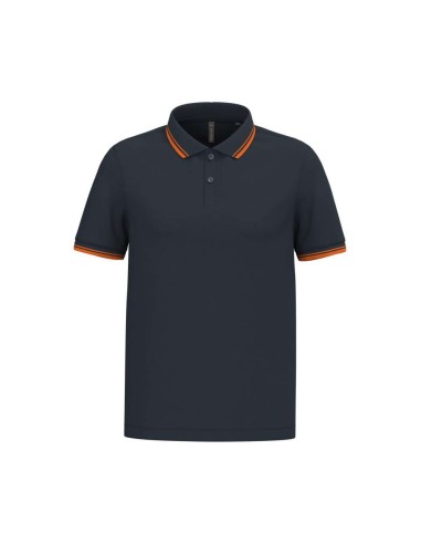 KAR-K272-MEN'S SHORT-SLEEVED POLOSHIRT WITH CONTRASTING PIPING
