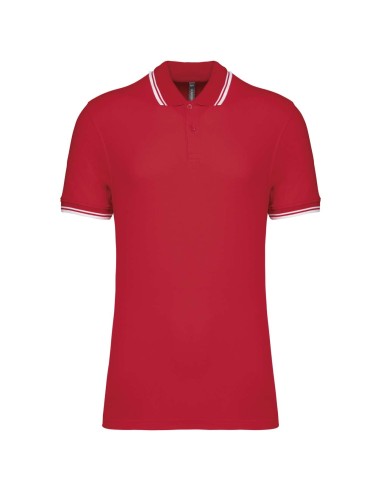 KAR-K272-MEN'S SHORT-SLEEVED POLOSHIRT WITH CONTRASTING PIPING