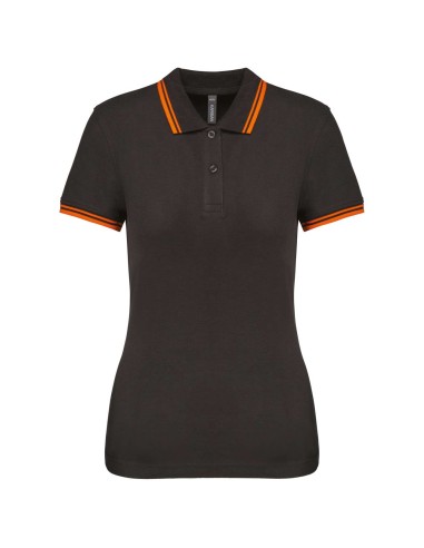 KAR-K273-LADIE'S SHORT-SLEEVED POLOSHIRT WITH CONTRASTING PIPING