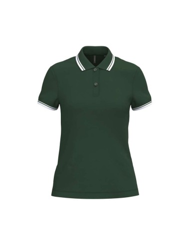 KAR-K273-LADIE'S SHORT-SLEEVED POLOSHIRT WITH CONTRASTING PIPING