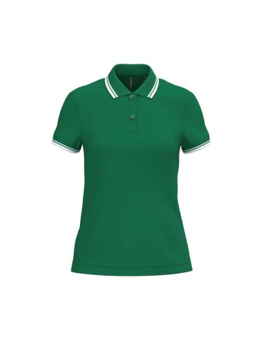 KAR-K273-LADIE'S SHORT-SLEEVED POLOSHIRT WITH CONTRASTING PIPING