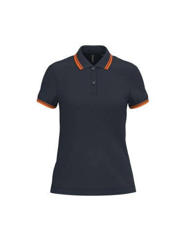 KAR-K273-LADIE'S SHORT-SLEEVED POLOSHIRT WITH CONTRASTING PIPING