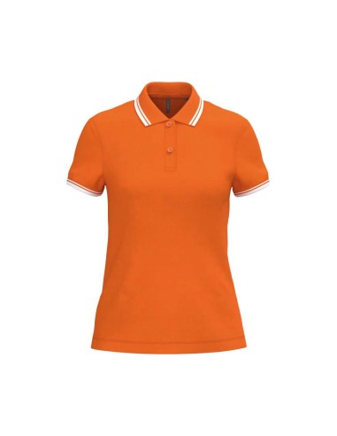 KAR-K273-LADIE'S SHORT-SLEEVED POLOSHIRT WITH CONTRASTING PIPING