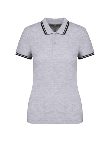 KAR-K273-LADIE'S SHORT-SLEEVED POLOSHIRT WITH CONTRASTING PIPING