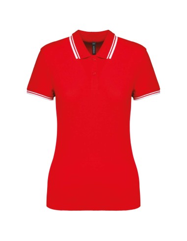 KAR-K273-LADIE'S SHORT-SLEEVED POLOSHIRT WITH CONTRASTING PIPING