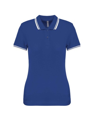 KAR-K273-LADIE'S SHORT-SLEEVED POLOSHIRT WITH CONTRASTING PIPING