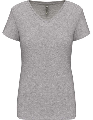 KAR-K3015-LADIES' SHORT-SLEEVED V-NECK T-SHIRT