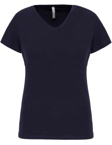 KAR-K3015-LADIES' SHORT-SLEEVED V-NECK T-SHIRT