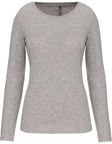 KAR-K3017-LADIES LONG-SLEEVED CREW NECK T-SHIRT