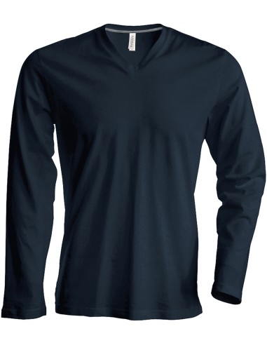 KAR-K358-T-shirt col V manches longues