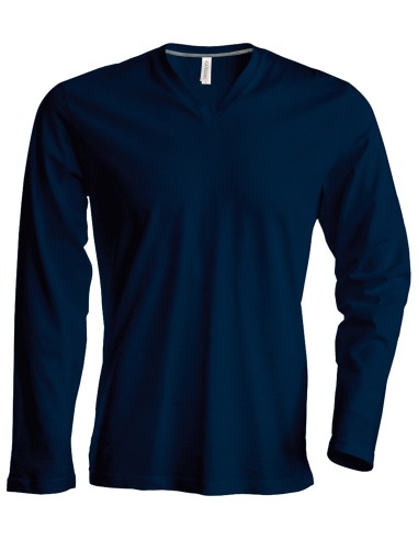 KAR-K358-T-shirt col V manches longues