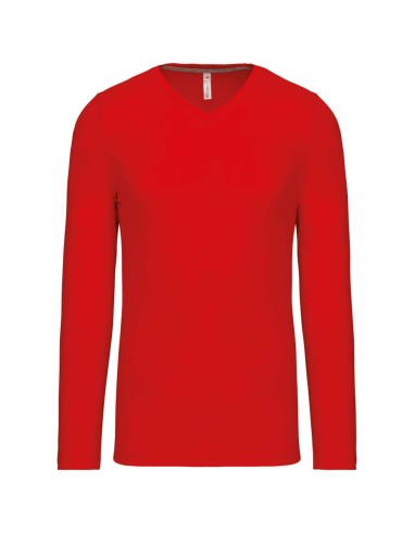 KAR-K358-T-shirt col V manches longues