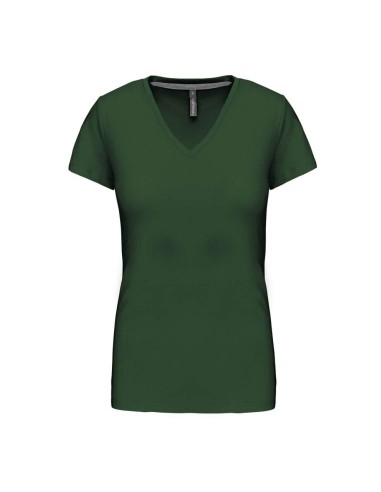 KAR-K381-T-shirt col V manches courtes femme