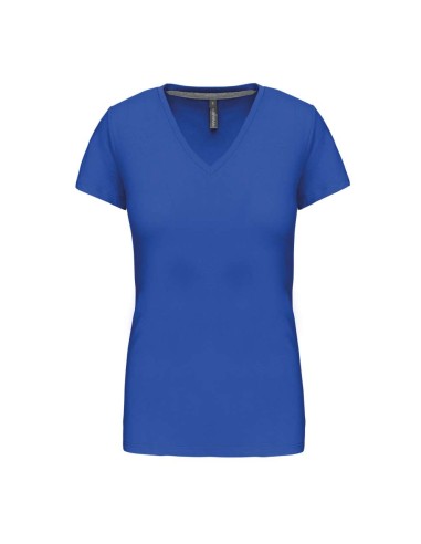 KAR-K381-T-shirt col V manches courtes femme
