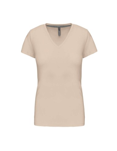 KAR-K381-T-shirt col V manches courtes femme