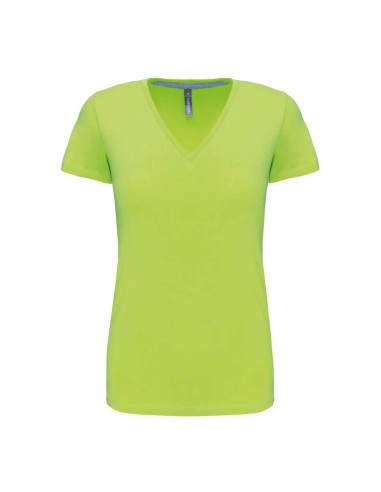 KAR-K381-T-shirt col V manches courtes femme