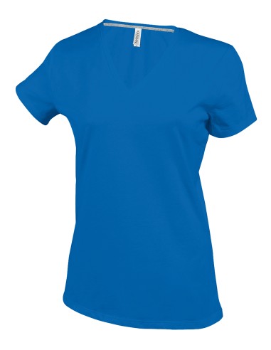 KAR-K381-T-shirt col V manches courtes femme