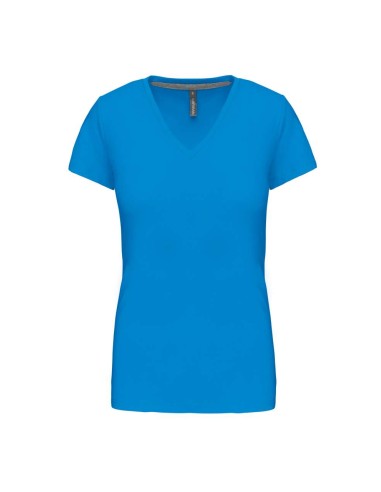 KAR-K381-T-shirt col V manches courtes femme
