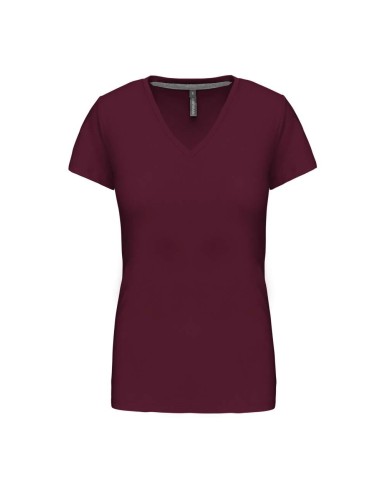 KAR-K381-T-shirt col V manches courtes femme