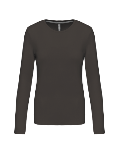 KAR-K383-LADIES' LONG-SLEEVED CREW NECK T-SHIRT