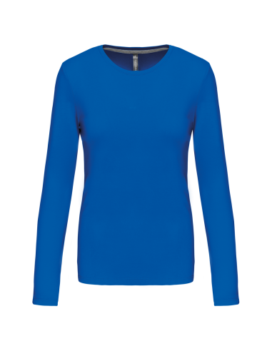 KAR-K383-LADIES' LONG-SLEEVED CREW NECK T-SHIRT
