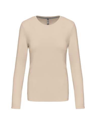 KAR-K383-LADIES' LONG-SLEEVED CREW NECK T-SHIRT