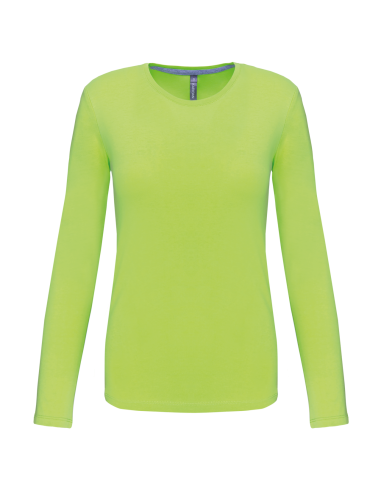 KAR-K383-LADIES' LONG-SLEEVED CREW NECK T-SHIRT