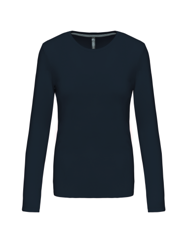 KAR-K383-LADIES' LONG-SLEEVED CREW NECK T-SHIRT