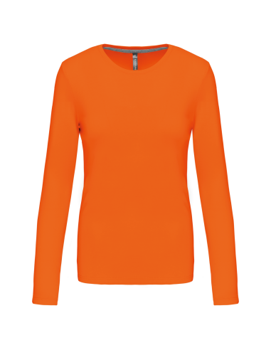 KAR-K383-LADIES' LONG-SLEEVED CREW NECK T-SHIRT