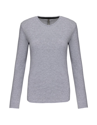 KAR-K383-LADIES' LONG-SLEEVED CREW NECK T-SHIRT