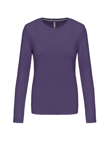 KAR-K383-LADIES' LONG-SLEEVED CREW NECK T-SHIRT