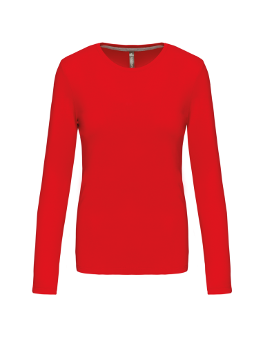 KAR-K383-LADIES' LONG-SLEEVED CREW NECK T-SHIRT