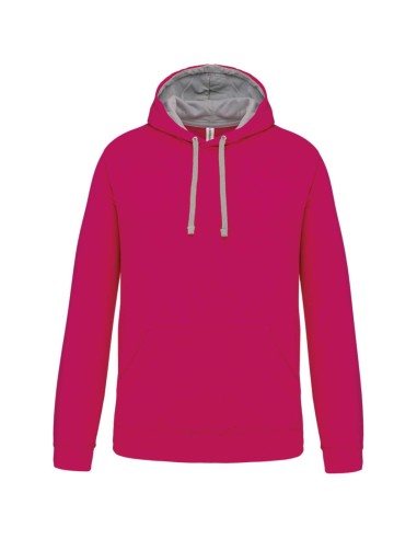 KAR-K446-MEN'S CONTRAST HOODED SWEATSHIRT