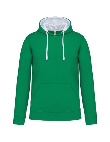 KAR-K446-MEN'S CONTRAST HOODED SWEATSHIRT