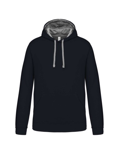 KAR-K446-MEN'S CONTRAST HOODED SWEATSHIRT