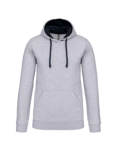 KAR-K446-MEN'S CONTRAST HOODED SWEATSHIRT