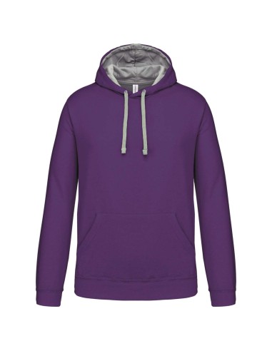 KAR-K446-MEN'S CONTRAST HOODED SWEATSHIRT