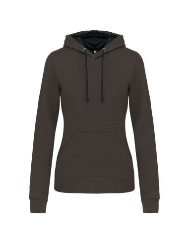 KAR-K465-LADIES’ CONTRAST HOODED SWEATSHIRT