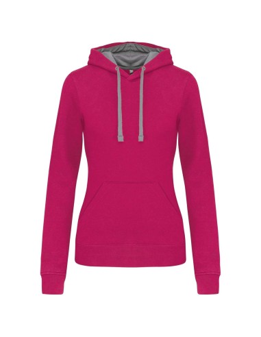 KAR-K465-LADIES’ CONTRAST HOODED SWEATSHIRT