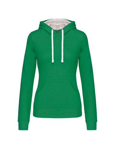 KAR-K465-LADIES’ CONTRAST HOODED SWEATSHIRT