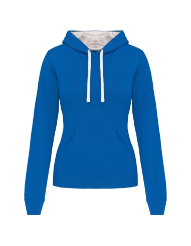 KAR-K465-LADIES’ CONTRAST HOODED SWEATSHIRT