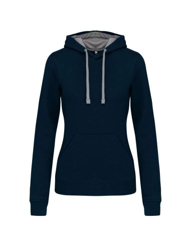 KAR-K465-LADIES’ CONTRAST HOODED SWEATSHIRT