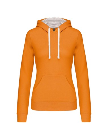 KAR-K465-LADIES’ CONTRAST HOODED SWEATSHIRT
