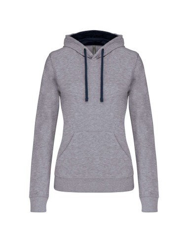 KAR-K465-LADIES’ CONTRAST HOODED SWEATSHIRT