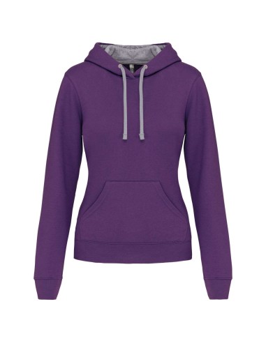 KAR-K465-LADIES’ CONTRAST HOODED SWEATSHIRT