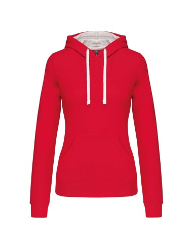 KAR-K465-LADIES’ CONTRAST HOODED SWEATSHIRT