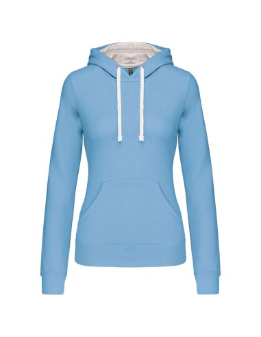 KAR-K465-LADIES’ CONTRAST HOODED SWEATSHIRT