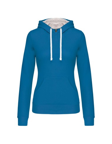KAR-K465-LADIES’ CONTRAST HOODED SWEATSHIRT
